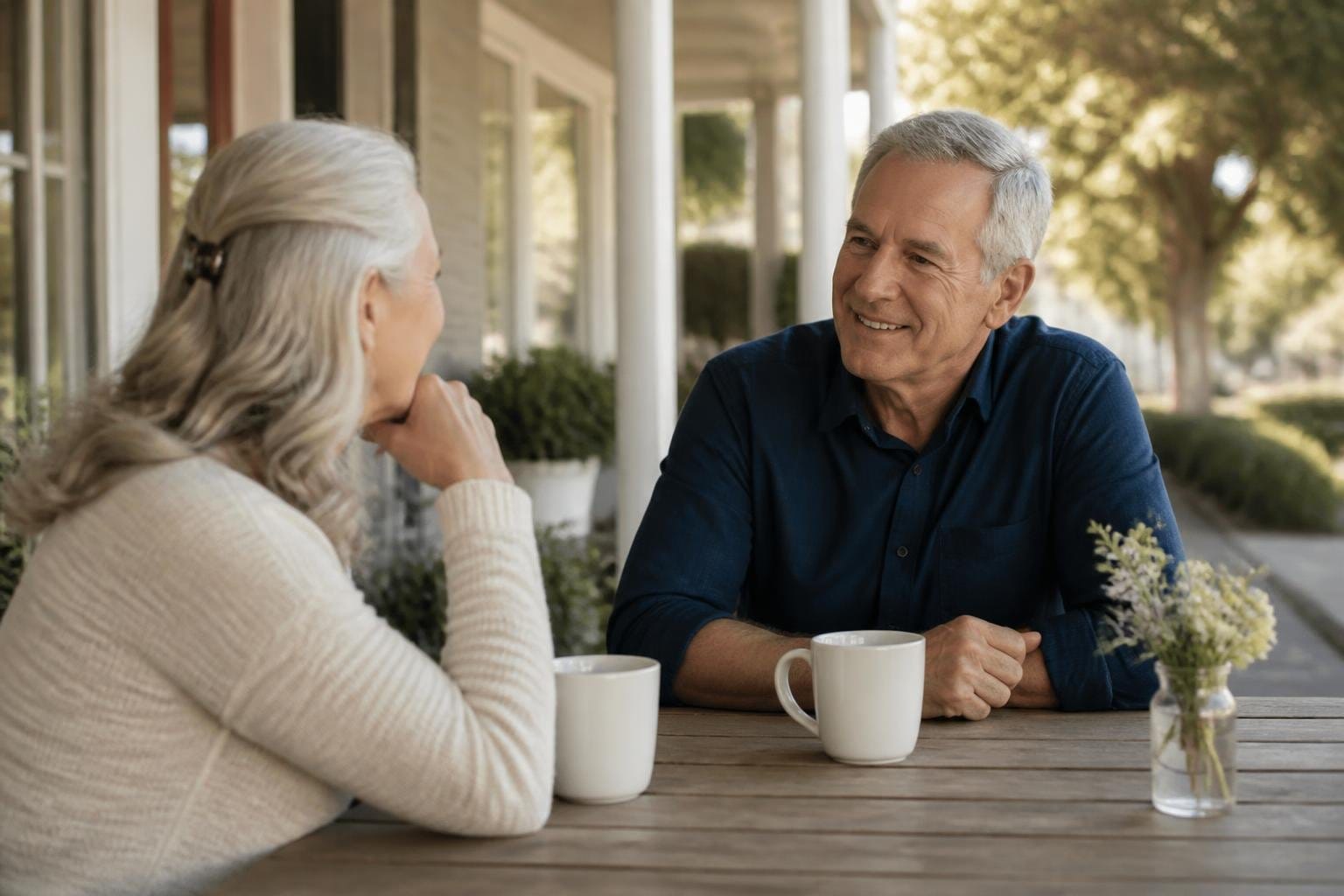 Mature adults illustrating dating after the loss of a spouse